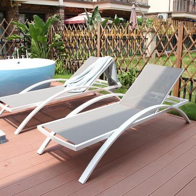 Direct Supply Outdoor Beach Chair Seaside Swimming Pool Hotel Teslin Bed Beach Leisure Lounge Chair With Armrest