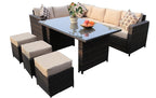 7 Piece PE Rattan Wicker Patio Furniture Set