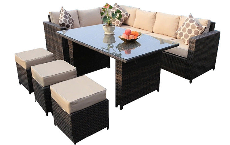 7 Piece PE Rattan Wicker Patio Furniture Set