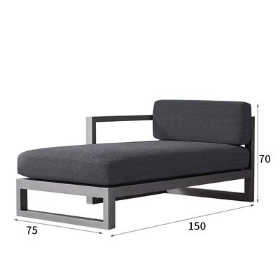 Nordic Cast Aluminum Alloy Sofa Terrace Balcony Courtyard Flat Outdoor Loft Commercial Street Modern Sofa Coffee Table Combination