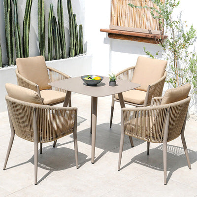 Outdoor Furniture Rattan Chair Combination Five Piece Set Of Woven Leisure Furniture Balcony Garden Courtyard Open-air Rattan Tables And Chairs