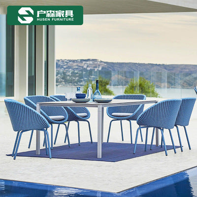 Simple Leisure Garden Rattan Chair Tea Table Furniture Outdoor Balcony Tables And Chairs Round Rattan Nordic Courtyard Outdoor Combination