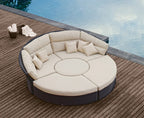 Outdoor Furniture Villa Garden Balcony Rattan Sofa Swimming Pool Round Lying Bed Sofa Leisure Table And Chair Combination Sofa