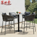 Nordic Modern Leisure Outdoor Bar Chair Open Air Coffee Bar High Stool Balcony High Foot Outdoor Bar Chair