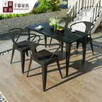 Qianmu Modern Simple Outdoor Rock Table Milk Tea Shop Outdoor Leisure Table And Chair Combination Courtyard Balcony Plastic Wood Table