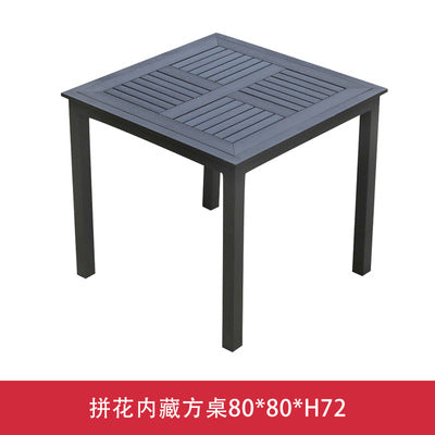 Outdoor Plastic Wood Table And Chair Combination Outdoor Leisure Cafe Table And Chair Courtyard Garden Balcony Plastic Wood Aluminum Table And Chair