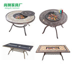 Outdoor Barbecue Table Leisure Courtyard Table Iron Cast Aluminum Table Villa Leisure Table And Chair Household Commercial Carbon Electric Baking Table