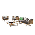 Outdoor Rattan Sofa Outdoor Terrace Leisure Sofa Rattan Chair Balcony Living Room Rattan Woven Bamboo Rattan Sofa Courtyard Sunscreen
