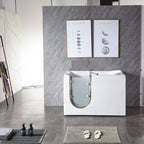 Elderly walk-in acrylic bathtub door opening bathtub square sitting bathtub side opening bubble massage bathtub
