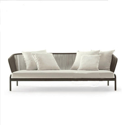 Outdoor Furniture Rattan Sofa Combination Open-air Balcony Rattan Chair Model Room Courtyard Garden Leisure Sofa Living Room