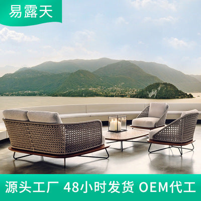 Outdoor Furniture Outdoor Villa Courtyard Rattan Sofa Outdoor Rattan Sofa Combined Rattan Chair Sofa Furniture