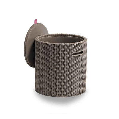 Outdoor Leisure Furniture European Injection Molded PP Plastic Balcony Terrace Storage Bucket Tea Table Storage Box Footstool