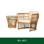 Outdoor Rattan Sofa Villa Terrace Courtyard Sunshine Room Living Room Leisure Hotel Reception Rattan Circular Sofa Combination