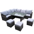 7 Piece PE Rattan Wicker Patio Furniture Set