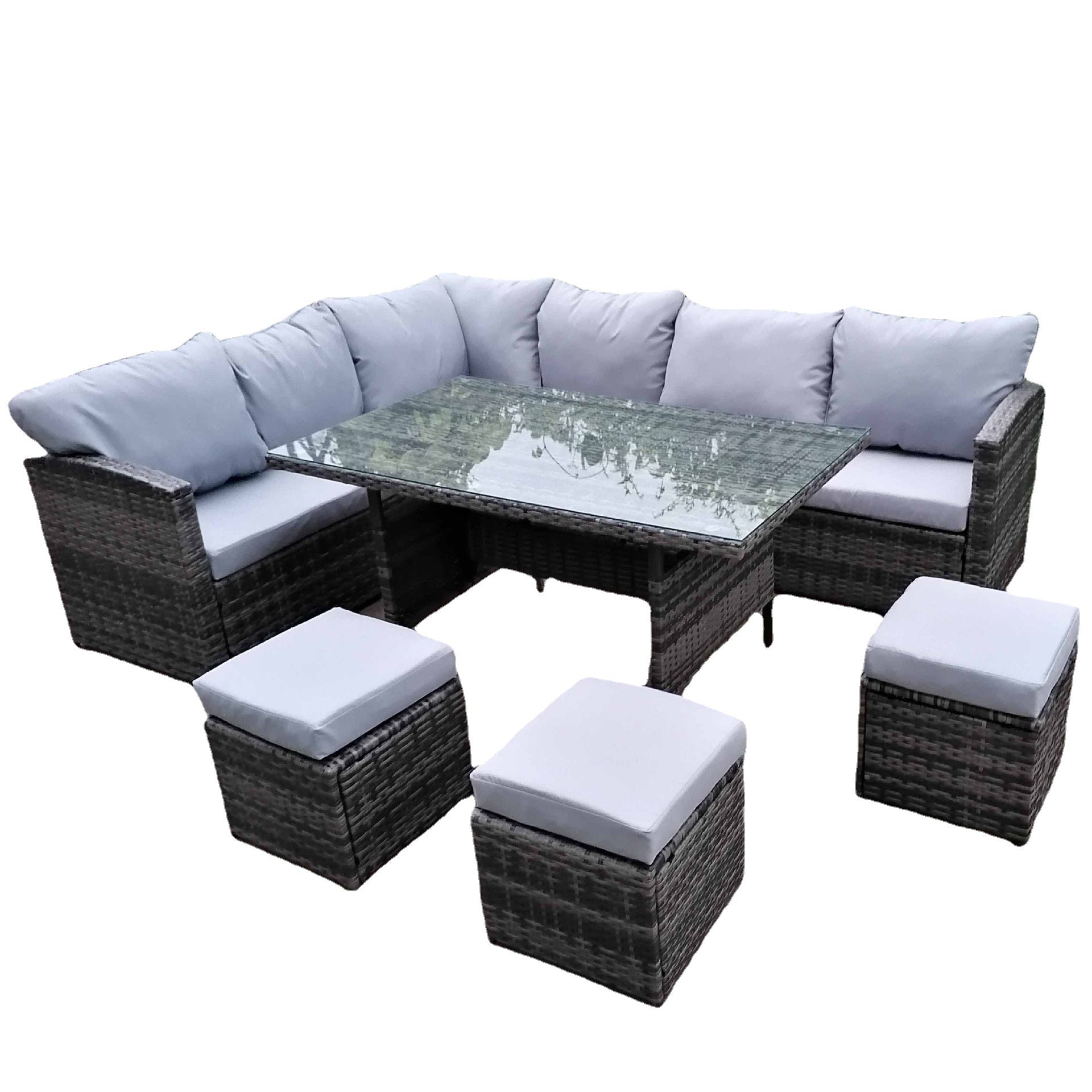 7 Piece PE Rattan Wicker Patio Furniture Set