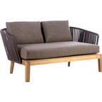 Outdoor Solid Wood Leisure Sofa Double Single Sofa Combination Outdoor Courtyard Garden Terrace Balcony Rattan Sofa