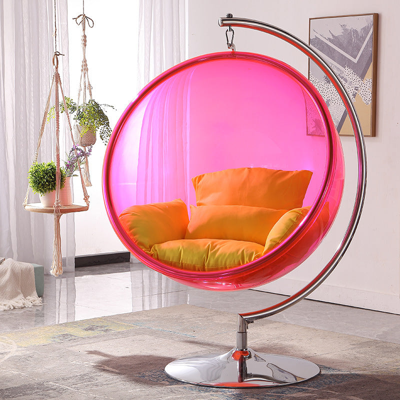 Nordic wind net red glass ball transparent bubble chair hemisphere hanging chair space chair acrylic hanging basket girl heart room