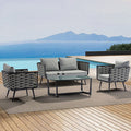 Nordic Outdoor Sofa Tea Table Combination Villa Courtyard Rattan Tables And Chairs Designer Hotel Terrace Furniture Sofa Chairs
