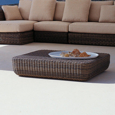 Outdoor Rattan Chair Sofa Pastoral Leisure Rattan Cloth Sofa Combination Large And Small Family Living Room Corner Rattan Sofa