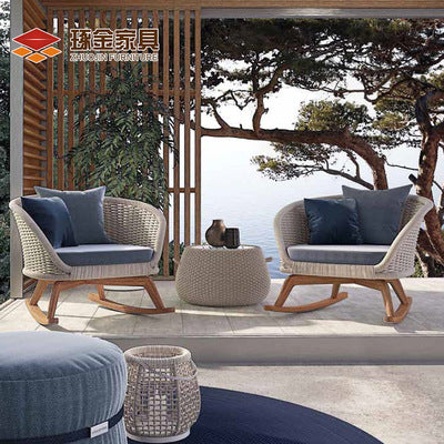 Outdoor Furniture Combination Nordic Rattan Art Sofa Outdoor Villa Courtyard Balcony Rattan Sofa Chair Combination