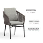 Outdoor Leisure Metal Tables And Chairs Outdoor Coffee Shop Milk Tea Shop Balcony Rattan Chair Three Piece Rope Braided Terrace Tables And Chairs