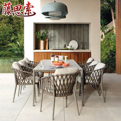 Outdoor Table And Chair Combination Modern Simple Courtyard Garden Outdoor Terrace Leisure Rattan Furniture Balcony Rattan Chair