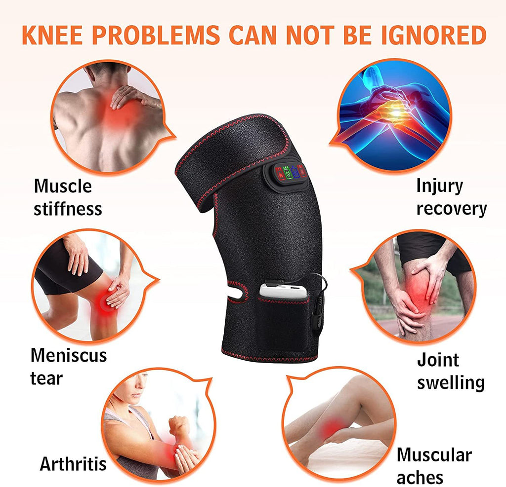 Electric heating knee protector, charging hot compress, vibrating massage, physical therapy, warmth preservation, knee protector, multi-functional knee massager, hot compress instrument