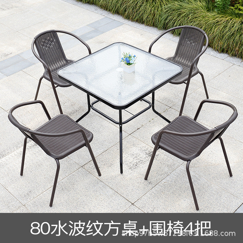 Modern Outdoor PE Rattan Chairs and Table Set