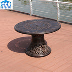 Outdoor Cast Aluminum Tables And Chairs Red Sandalwood Terrace Villa Courtyard Hotel Outdoor European Leisure Iron Furniture Combination
