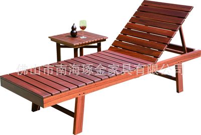Outdoor Teak Furniture Outdoor Villa Garden Solid Wood Bed Lounge Chair Courtyard Lounge Chair Outdoor Tables And Chairs