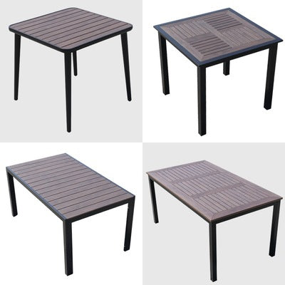 Outdoor Leisure Tables And Chairs Combination Terrace Courtyard Plastic Wood Tables And Chairs Dining Bar Milk Tea Shop Balcony Garden Five Piece Set
