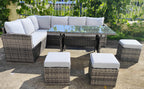 7 Piece PE Rattan Wicker Patio Furniture Set