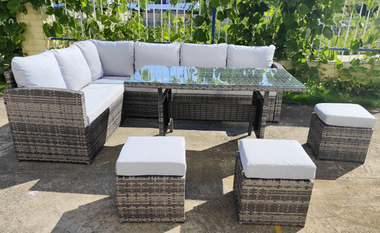7 Piece PE Rattan Wicker Patio Furniture Set