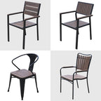 Outdoor Leisure Tables And Chairs Combination Terrace Courtyard Plastic Wood Tables And Chairs Dining Bar Milk Tea Shop Balcony Garden Five Piece Set