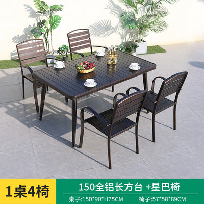 Outdoor Tables And Chairs Outdoor Villa Courtyard Open Balcony Terrace Leisure Cast Aluminum Tables And Chairs Combination All Aluminum Alloy Tables And Chairs