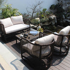 Outdoor Rattan Chair Sofa Leisure Rattan Sofa Combination Rattan Art Furniture Home Stay Sales Department Garden Landscape Rattan Sofa