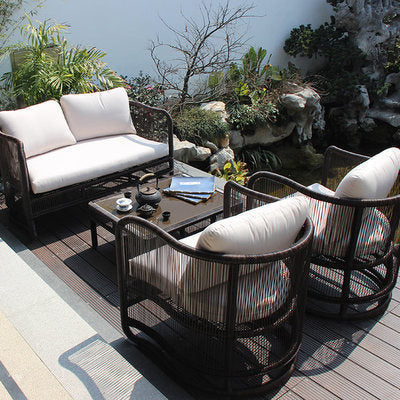 Outdoor Rattan Chair Sofa Leisure Rattan Sofa Combination Rattan Art Furniture Home Stay Sales Department Garden Landscape Rattan Sofa