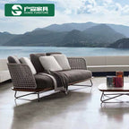 Outdoor Furniture Hand Woven Ribbon Sofa Outdoor Sofa Hotel Outdoor Leisure PVC Rope Sofa