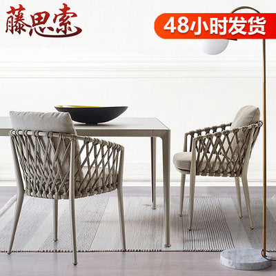 Outdoor Table And Chair Combination Modern Simple Courtyard Garden Outdoor Terrace Leisure Rattan Furniture Balcony Rattan Chair