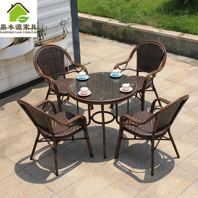 Outdoor Rattan Chair Balcony Table And Chair Set