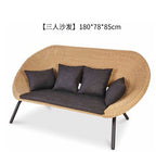 Balcony Leisure Combination Sofa Courtyard Garden Outdoor Rattan Weaving Nordic Hotel Soft Rattan Chair Outdoor Three Piece Set