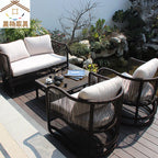 Outdoor Rattan Chair Sofa Leisure Rattan Sofa Combination Rattan Art Furniture Home Stay Sales Department Garden Landscape Rattan Sofa