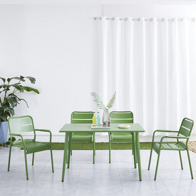 Outdoor Aluminum Alloy Open-air Chair Courtyard Outdoor Dining Table Coffee Shop Milk Tea Shop Set Combination Of Tables And Chairs