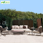 Outdoor Nordic Rattan Sofa Combination Leisure Courtyard Balcony Villa Living Room Rattan Chair Three Person Sofa