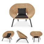 Modern Terrace Outdoor Single Rattan Sofa Simple Outdoor Double Recliner Combination Leisure Outdoor Furniture