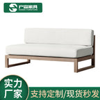 Outdoor Solid Wood Sofa Combination Outdoor Garden Courtyard Teak Home Stay Furniture Outdoor Waterproof Leisure Coffee Table Hotel