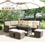Outdoor Rattan Chair Sofa Outdoor Courtyard Terrace Sunshine Room Rattan Sofa Balcony Leisure Corner Rattan Sofa Combination