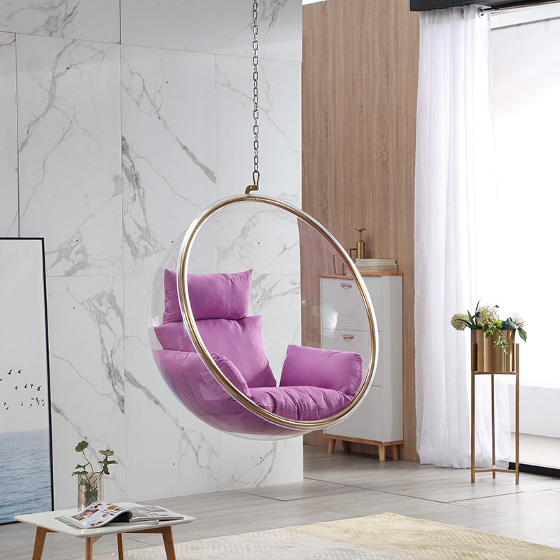 Nordic wind net red glass ball transparent bubble chair hemisphere hanging chair space chair acrylic hanging basket girl heart room