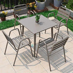 Milk Tea Shop Outdoor Simple Leisure Coffee Table Combination Garden Courtyard Outdoor Aluminum Alloy Outdoor Tables And Chairs Waterproof And Sunscreen