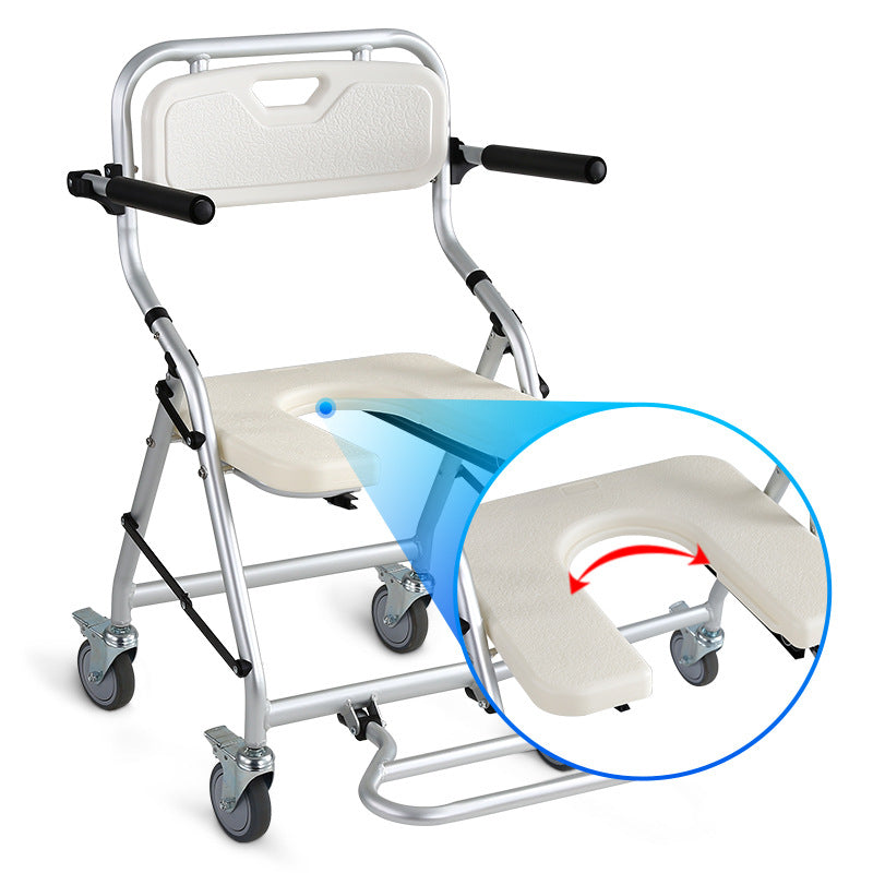 Folding elderly toilet chair wholesale bath chair toilet chair aluminum alloy mobile toilet chair